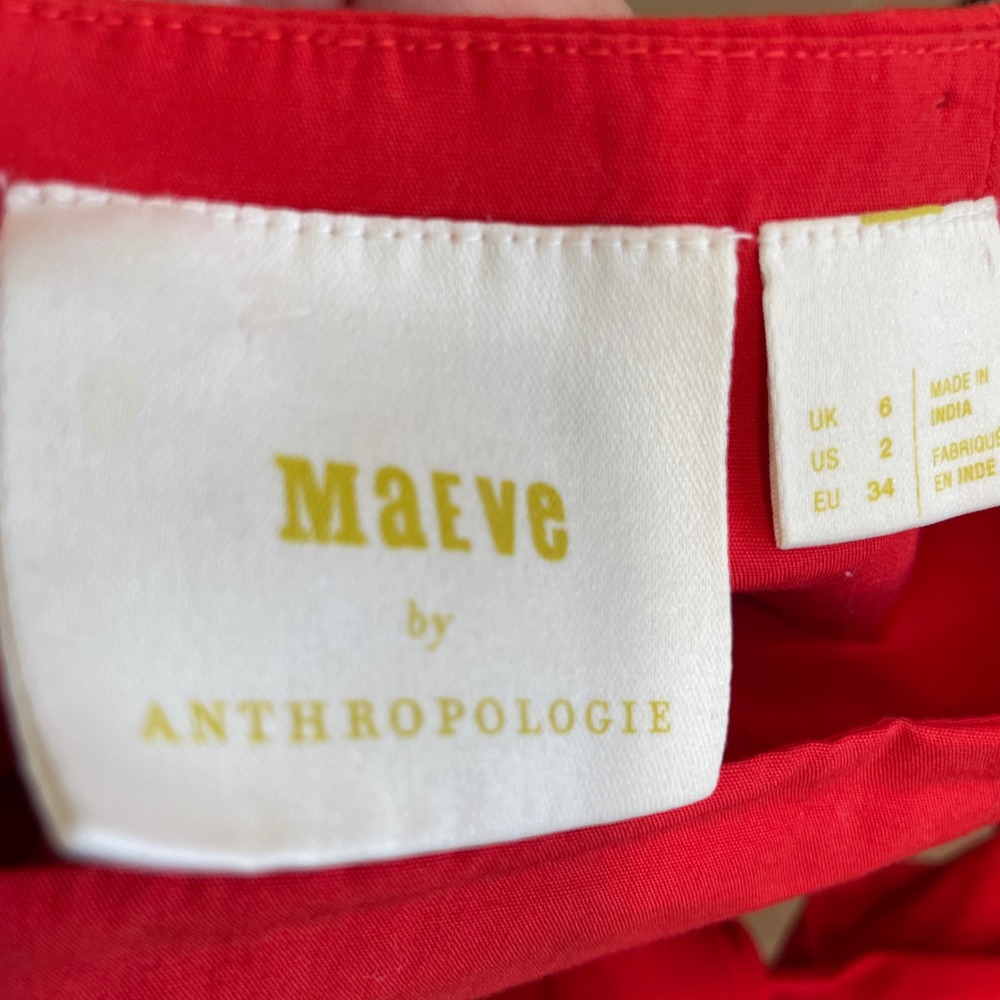 EXCELLENT CONDITION MAEVE/ANTHROPOLOGIE PAIX SKIRT IN RED - Picture 8 of 8